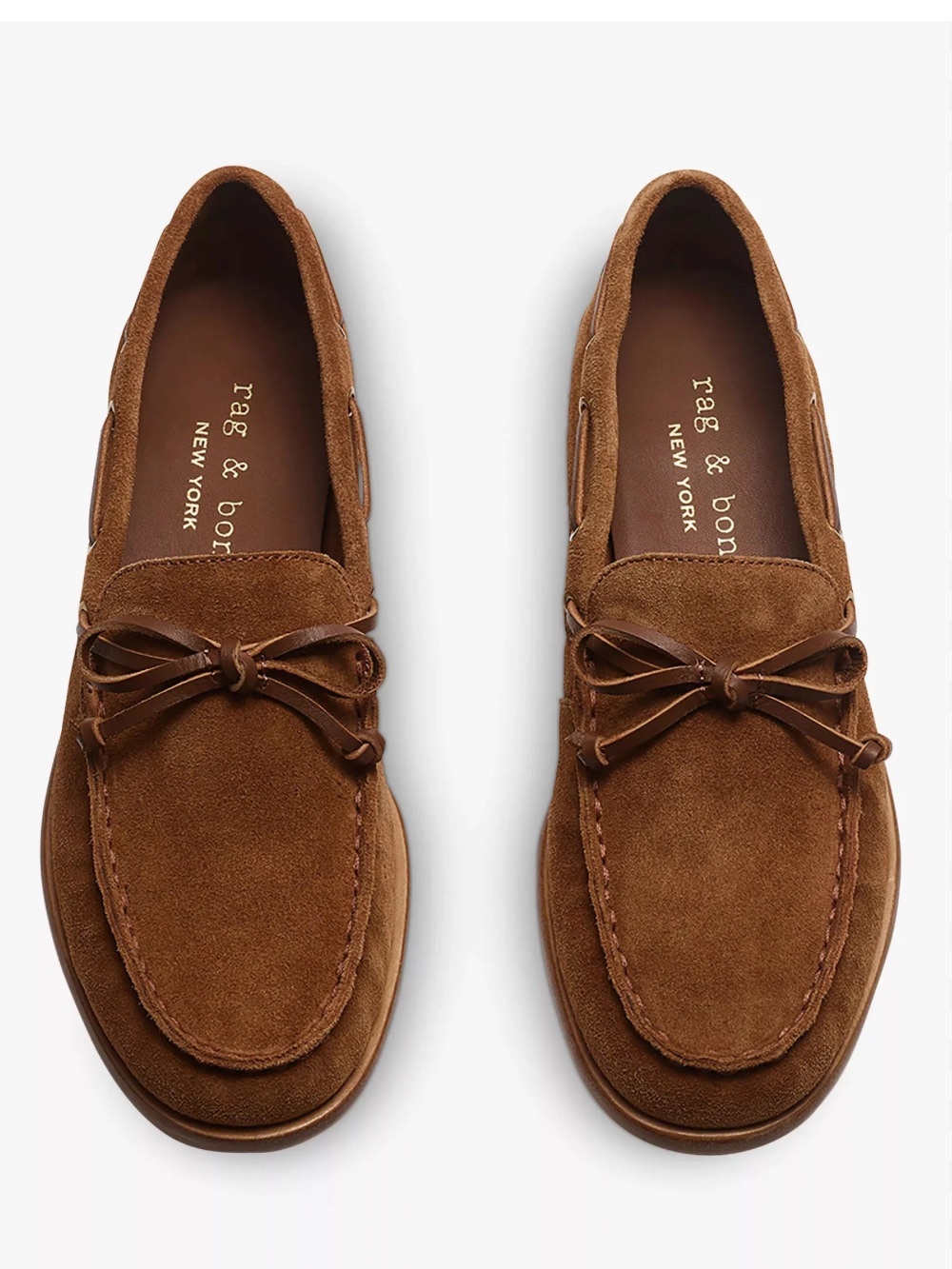 Rag & Bone Carter boat shoe brown suede leather loafers size EU 37 US 7 new